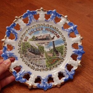 Vintage Big Walker Mountain Wythevill Virgina Souvenir State Plate